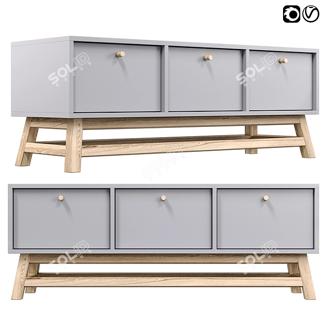 Modern TV Stand D3 01 - Sleek and Stylish 3D model image 1