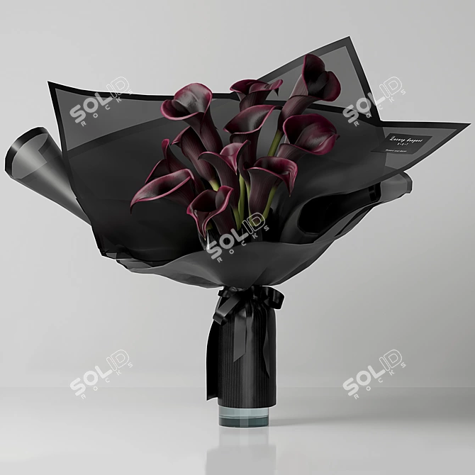 Elegant Calla Bouquet - Exquisite Floral Arrangement 3D model image 1