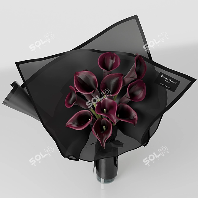 Elegant Calla Bouquet - Exquisite Floral Arrangement 3D model image 2