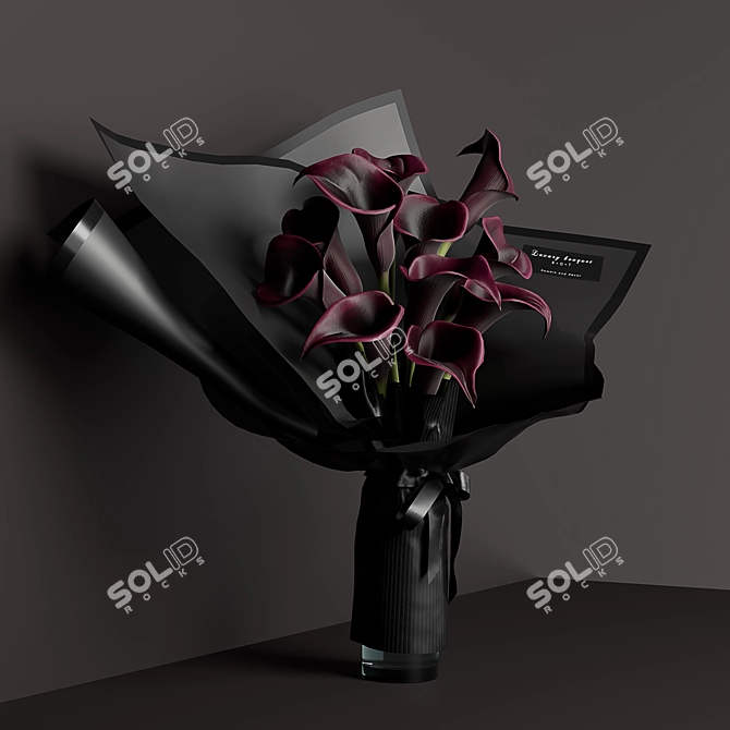 Elegant Calla Bouquet - Exquisite Floral Arrangement 3D model image 4