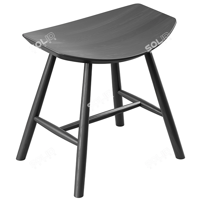 Fredericia Johansson J63 Stool: Sleek Scandinavian Design 3D model image 1