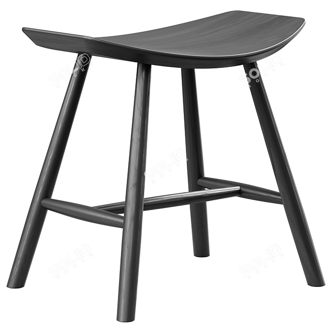 Fredericia Johansson J63 Stool: Sleek Scandinavian Design 3D model image 2