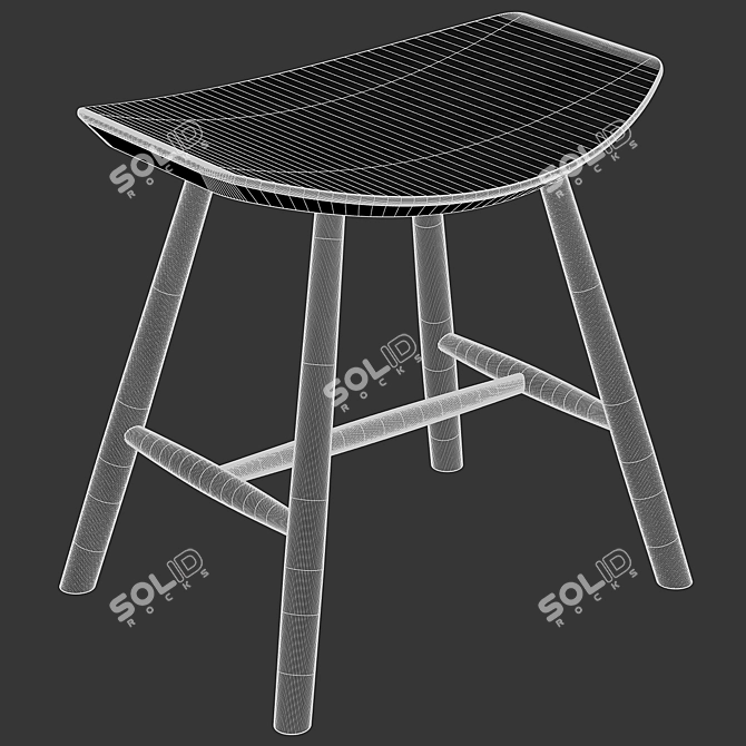 Fredericia Johansson J63 Stool: Sleek Scandinavian Design 3D model image 4