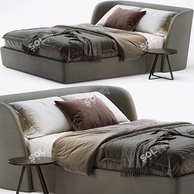 Rolf Benz Tondo Fabric Bed 3D model image 1