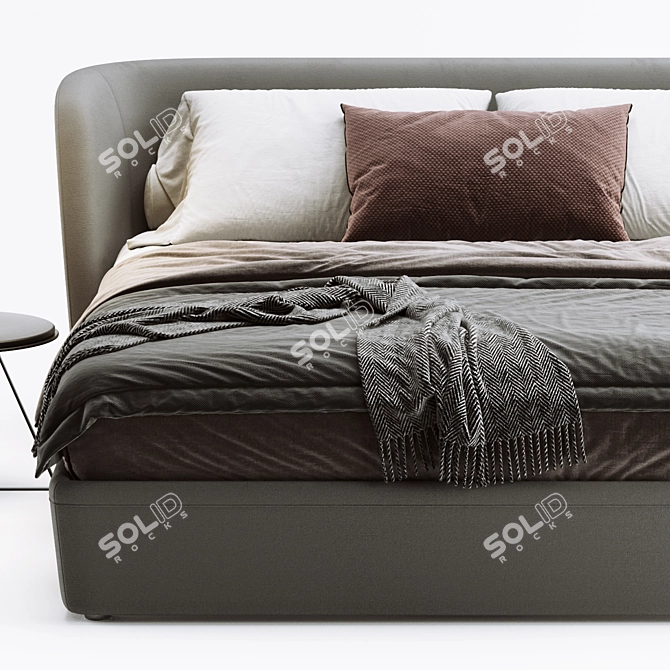 Rolf Benz Tondo Fabric Bed 3D model image 2