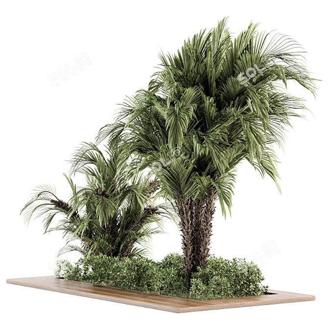 Lush Greenery Garden Set 3D model image 4
