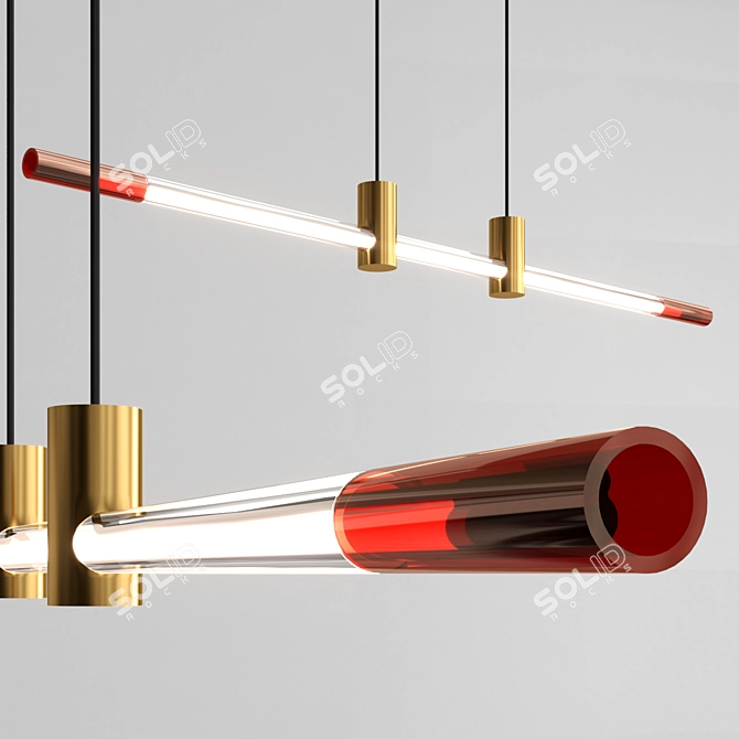 Sleek Glass Pinion Lamp 3D model image 2