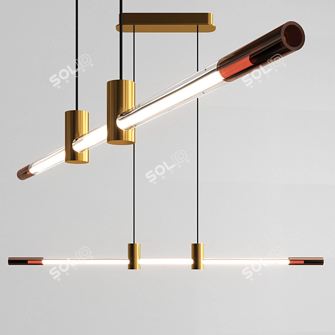 Sleek Glass Pinion Lamp 3D model image 3