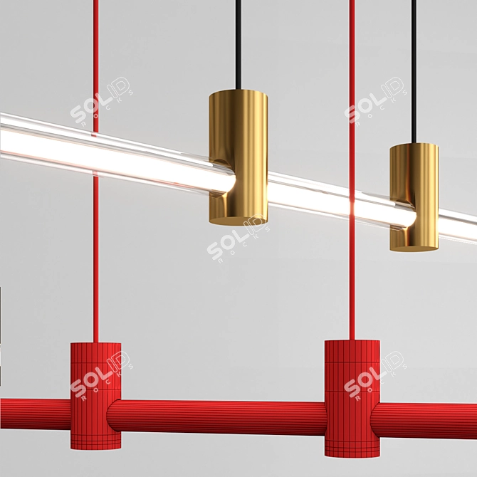 Sleek Glass Pinion Lamp 3D model image 4