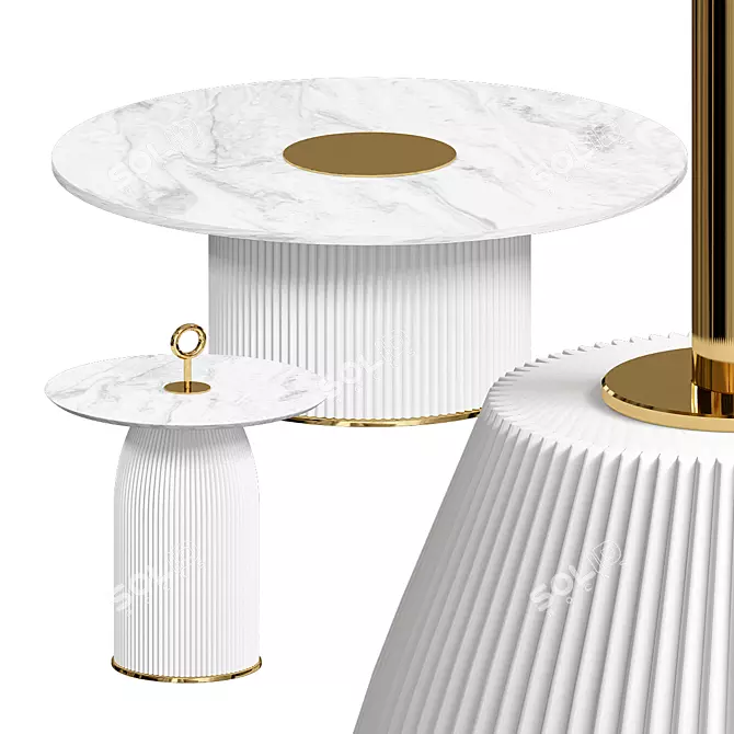Elegant Italian Coffee Table 3D model image 2