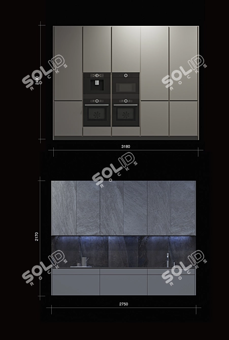 Greystone Beeck Kuchen: Sleek Kitchen Design 3D model image 4