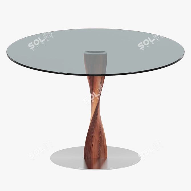 Elegant Walnut Dining Table 3D model image 1