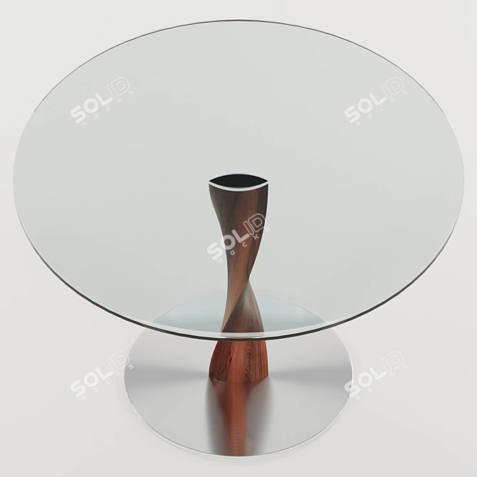 Elegant Walnut Dining Table 3D model image 2