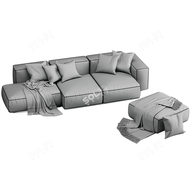 Sleek Minimalist Chaise Design 3D model image 6