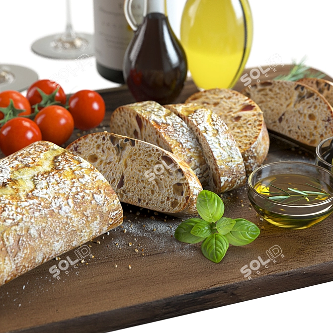 Gourmet Bread Board Set 3D model image 3