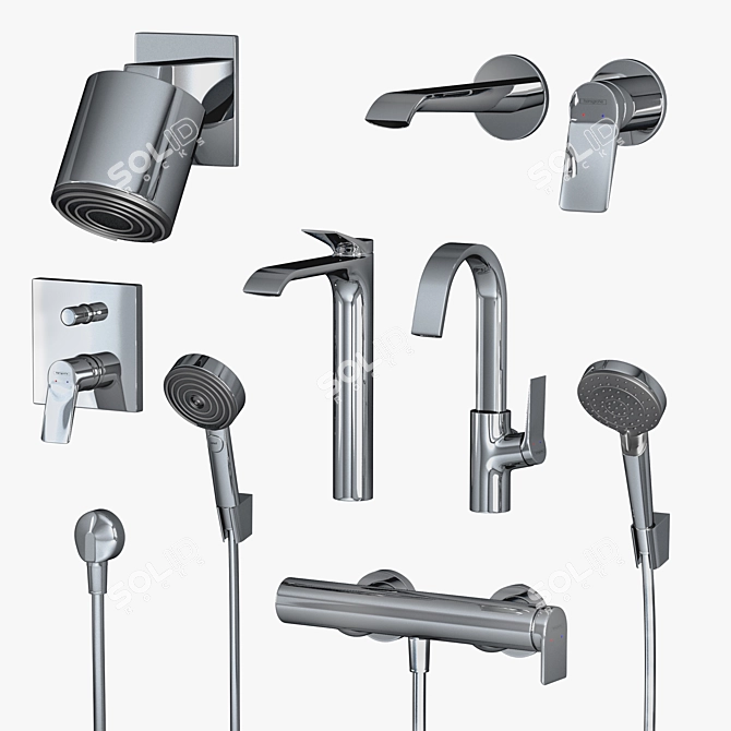 Hansgrohe Vivenis Pulsify Set 3D model image 2