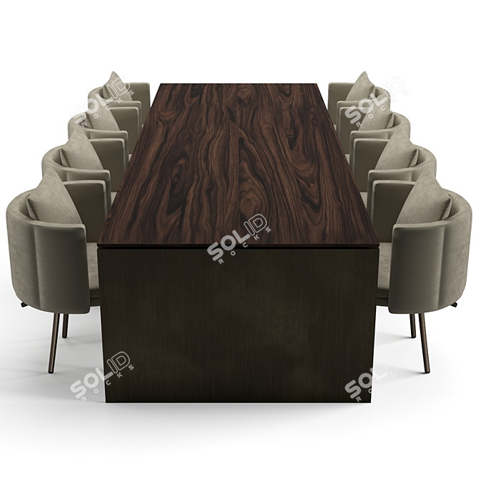 Elegant Minotti Dining Set 3D model image 3