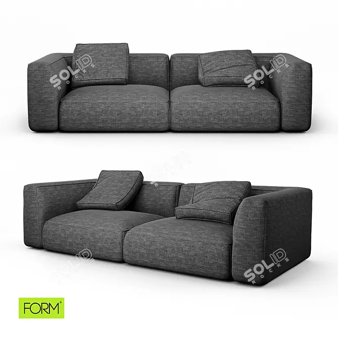 Elegant Stone Sofa: Expertly Crafted Comfort 3D model image 1