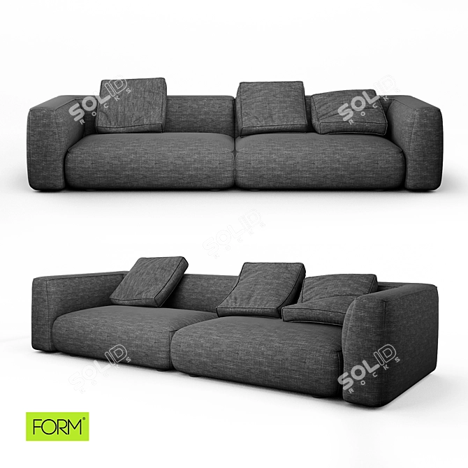 Natural Stone Sofa - A Flawless Blend of Comfort and Elegance 3D model image 1