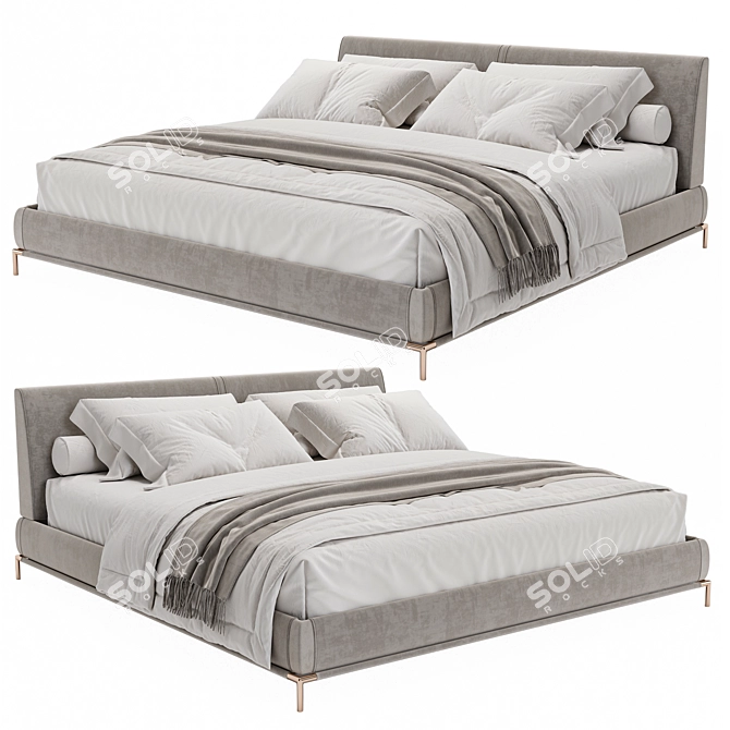 Italian Luxury Bed 3D model image 1