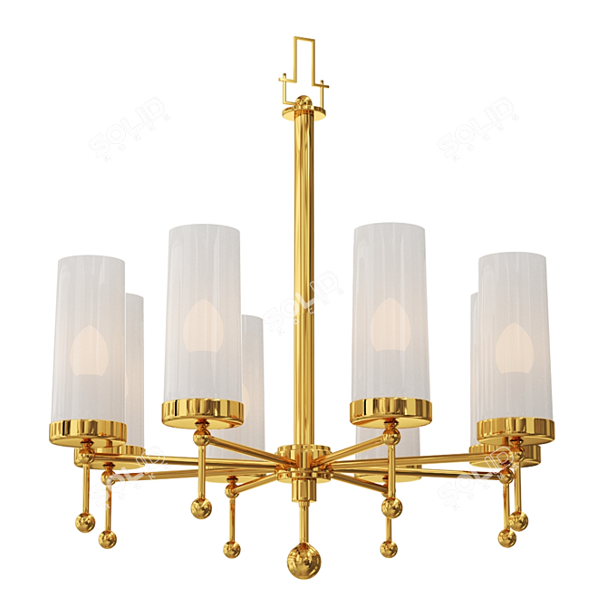 Italian Modern Brass Chandelier 3D model image 1