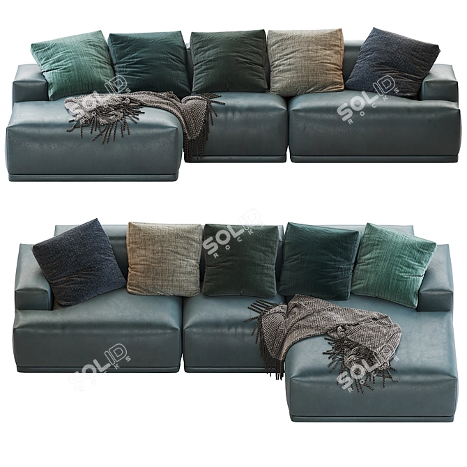 Sleek Modular Sofa: Connect Your Space 3D model image 3