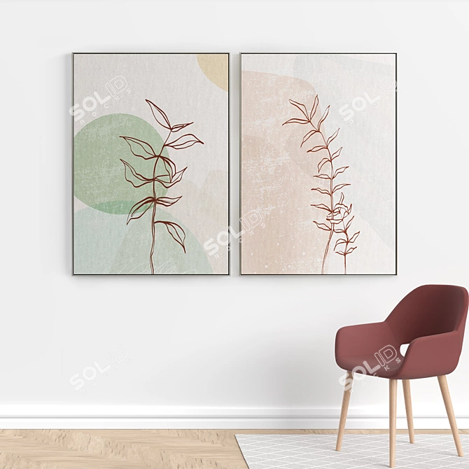 Abstract Frame Art Set 3D model image 5