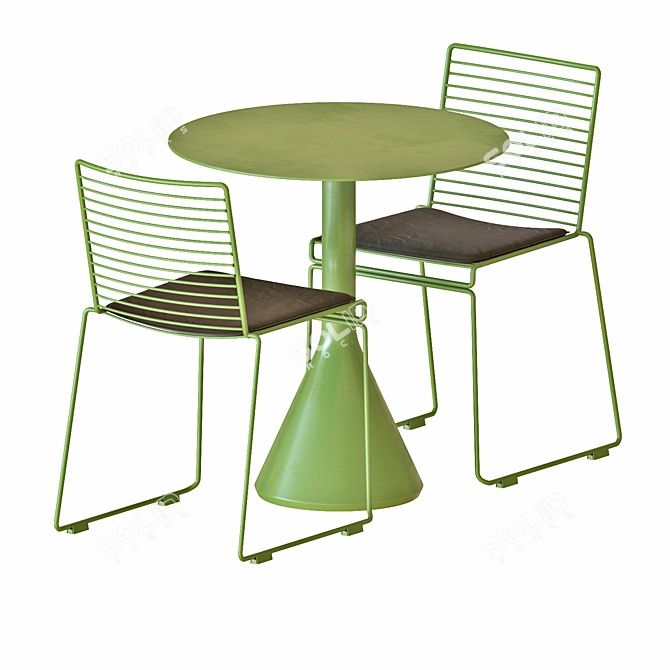 Modern Hay Table & Chair Set 3D model image 1