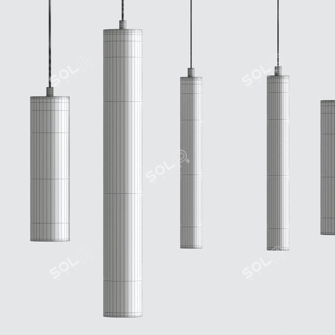 Industrial Concrete Pendant Light 3D model image 3