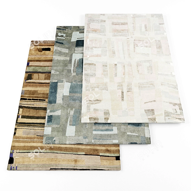 Modern Rugs Set - High Resolution Textures 3D model image 1