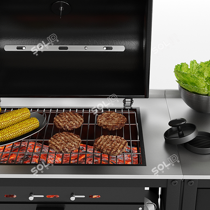 IKEA GRILLSKÄR Charcoal Grill - Stylish BBQ Option 3D model image 4