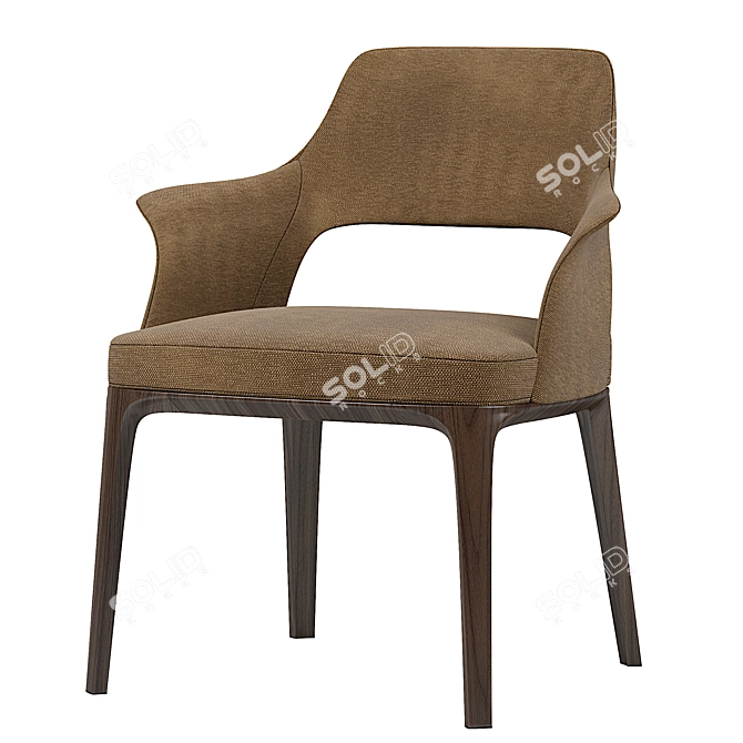 Elegant Wood-Framed Sophie Lite Chair 3D model image 6