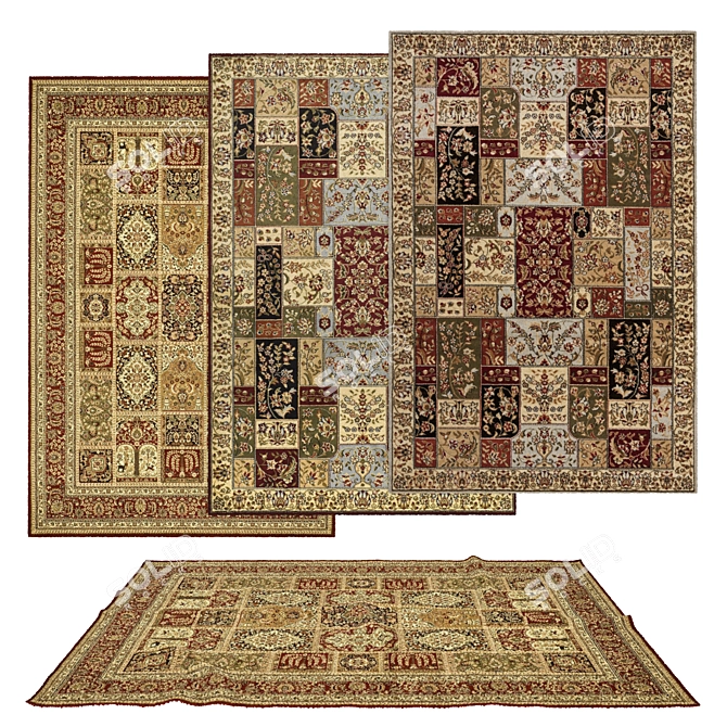 Versatile Rug Set: 6 Variations 3D model image 1