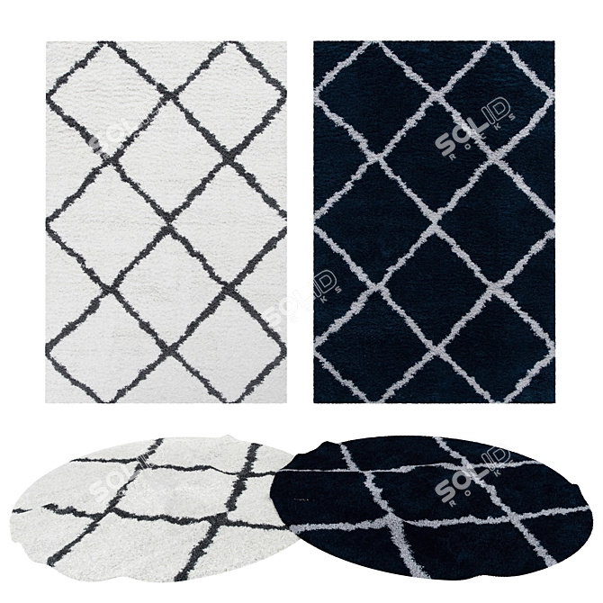 Versatile Rug Set - 8 Beautifully Textured Options 3D model image 1