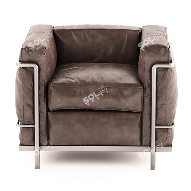 Sleek Cassina LC2 Armchair 3D model image 2