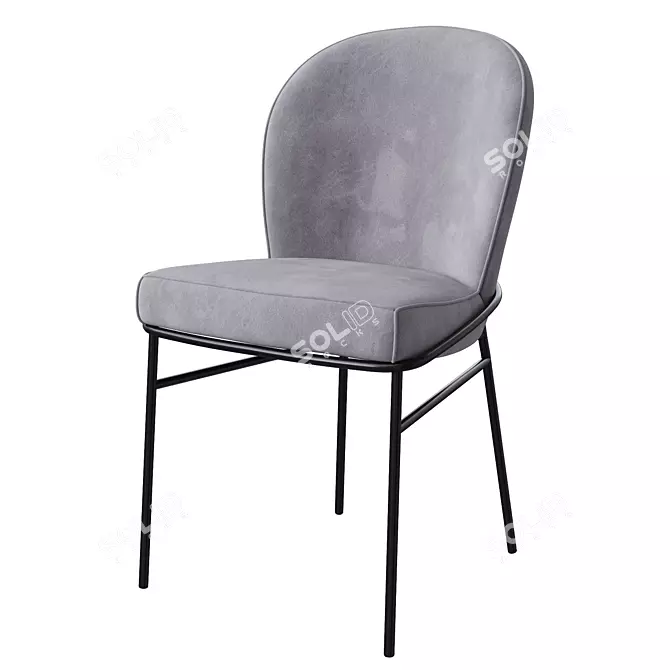 Eichholtz Willis Velvet Dining Chair 3D model image 1