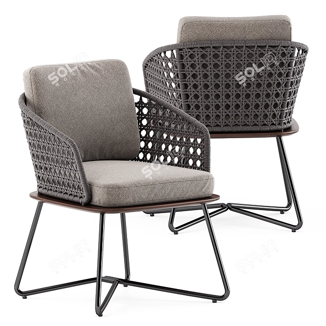 Stylish Comfort: Rivera Little Armchair by Minotti 3D model image 1