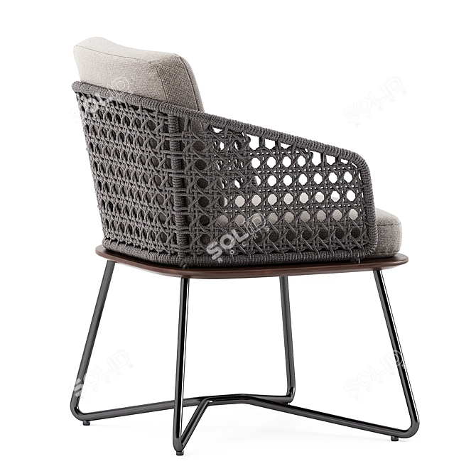 Stylish Comfort: Rivera Little Armchair by Minotti 3D model image 2