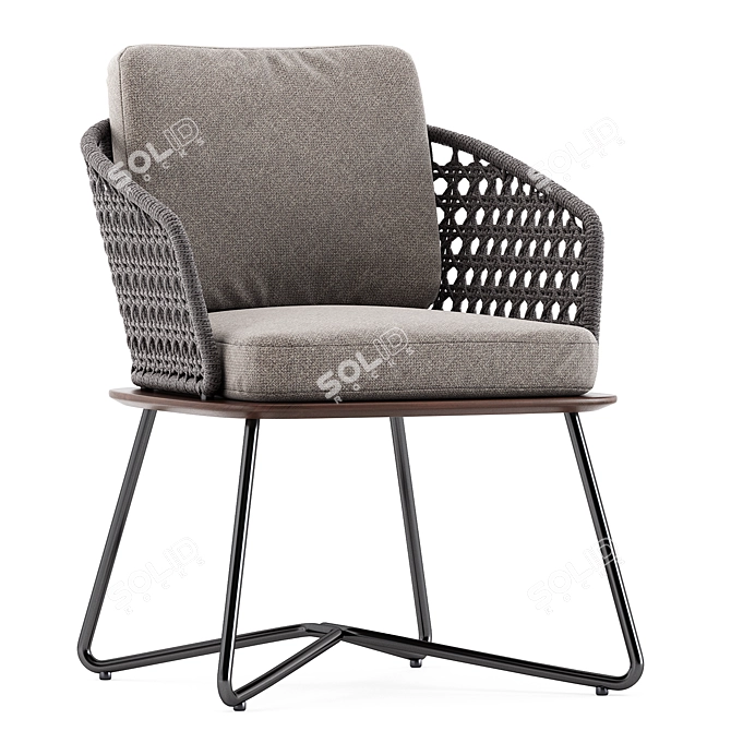 Stylish Comfort: Rivera Little Armchair by Minotti 3D model image 4
