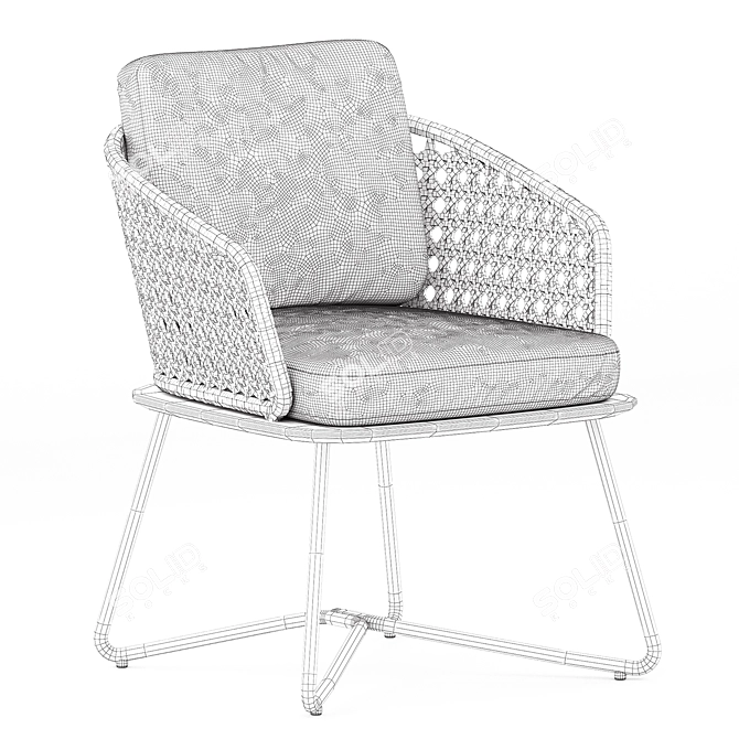 Stylish Comfort: Rivera Little Armchair by Minotti 3D model image 6