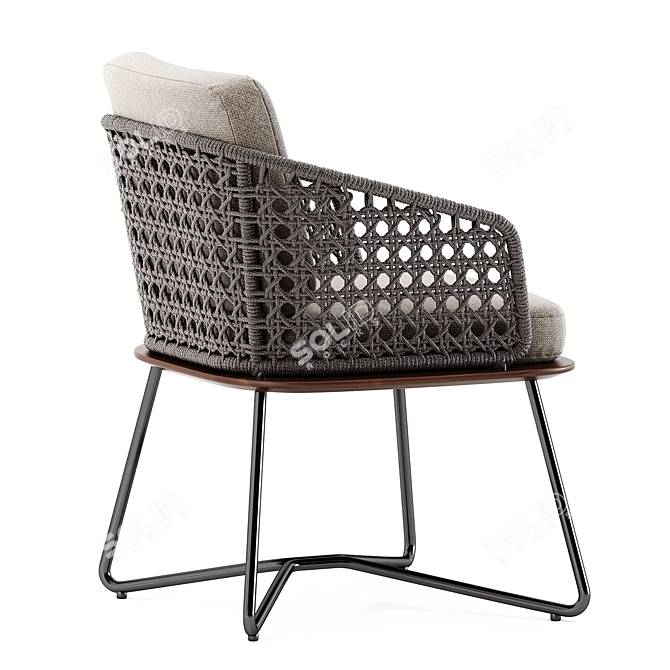 Stylish Comfort: Rivera Little Armchair by Minotti 3D model image 8