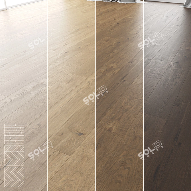 Title: Wood Floor Set: Versatile 3D Model 3D model image 1