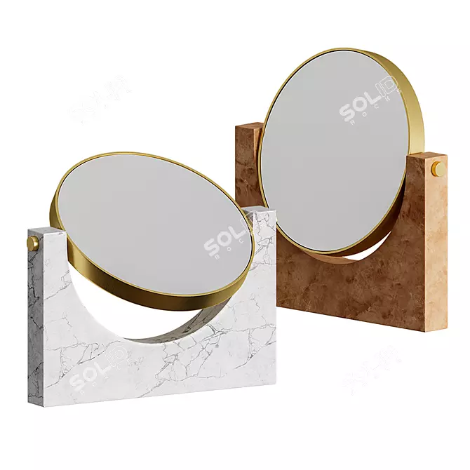 Elegant Marble Mirror 3D model image 7
