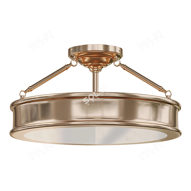 Harbor Point Drum: Elegant Liberty Gold Semi-Flushmount 3D model image 1