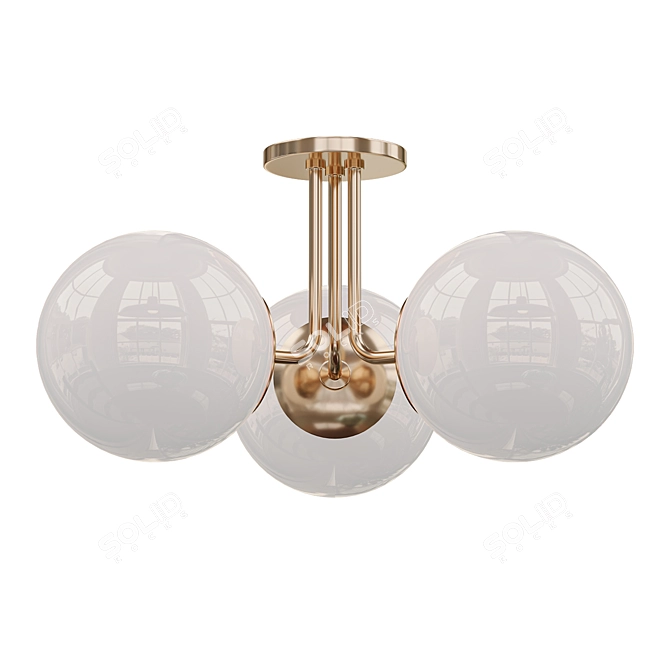 Stella: Stylish Semi-Flushmount Lighting 3D model image 1