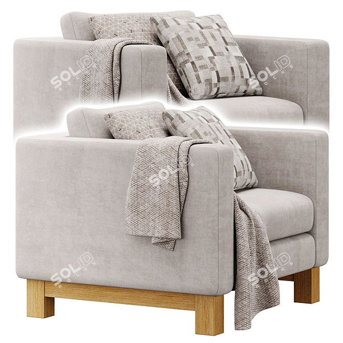 Crate&Barrel Pacific Wood Armchair 3D model image 2