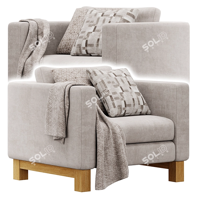 Crate&Barrel Pacific Wood Armchair 3D model image 3
