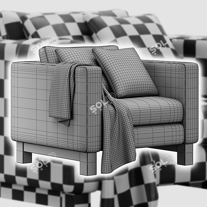 Crate&Barrel Pacific Wood Armchair 3D model image 4