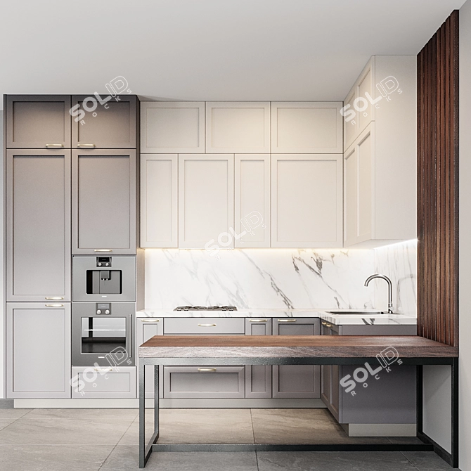 Neoclassic Kitchen Set 2015 3D model image 3