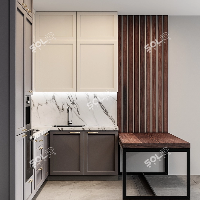 Neoclassic Kitchen Set 2015 3D model image 4